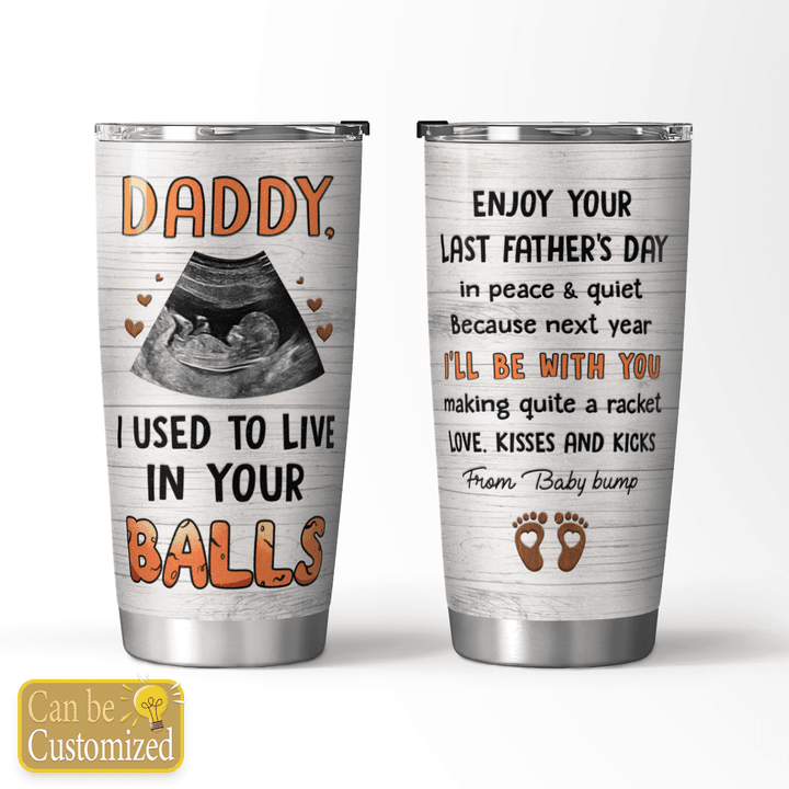 I USED TO LIVE IN YOUR BALLS - CUSTOMIZED TUMBLER - 15T0523