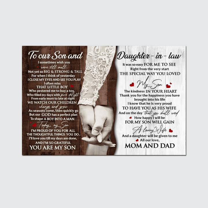 TO OUR SON AND DAUGHTER-IN-LAW - CANVAS/POSTER - 01T0923
