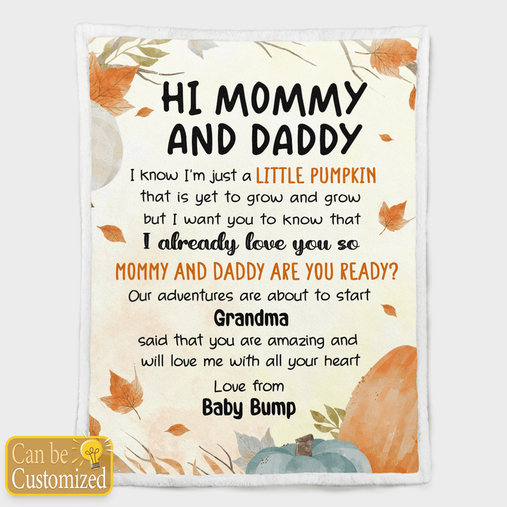 HI MOMMY AND DADDY - CUSTOMIZED BLANKET - 50T0923