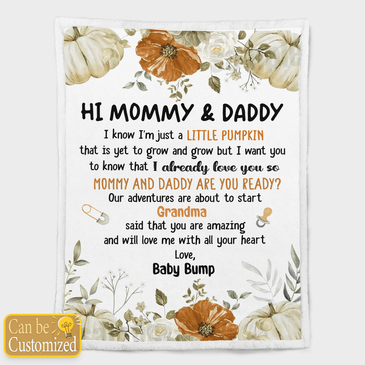 HI MOMMY AND DADDY - CUSTOMIZED BLANKET - 55T0923