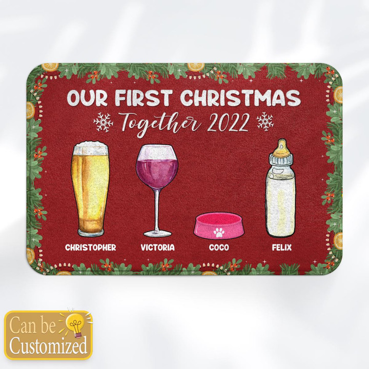 OUR FIRST CHRISTMAS TOGETHER 2022 - CUSTOMIZED DOORMAT - 61T1022