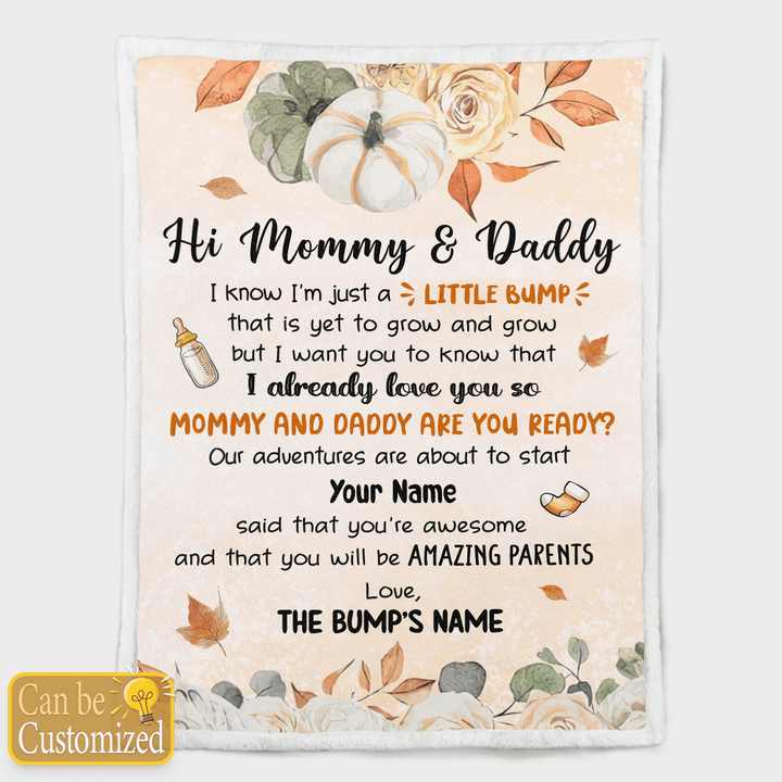 HI MOMMY AND DADDY - CUSTOMIZED BLANKET - 64T0923