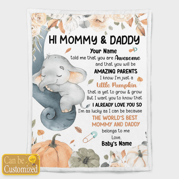 HI MOMMY AND DADDY - CUSTOMIZED BLANKET - 67T0923