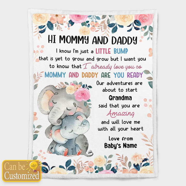 HI MOMMY AND DADDY - CUSTOMIZED BLANKET - 55T0323