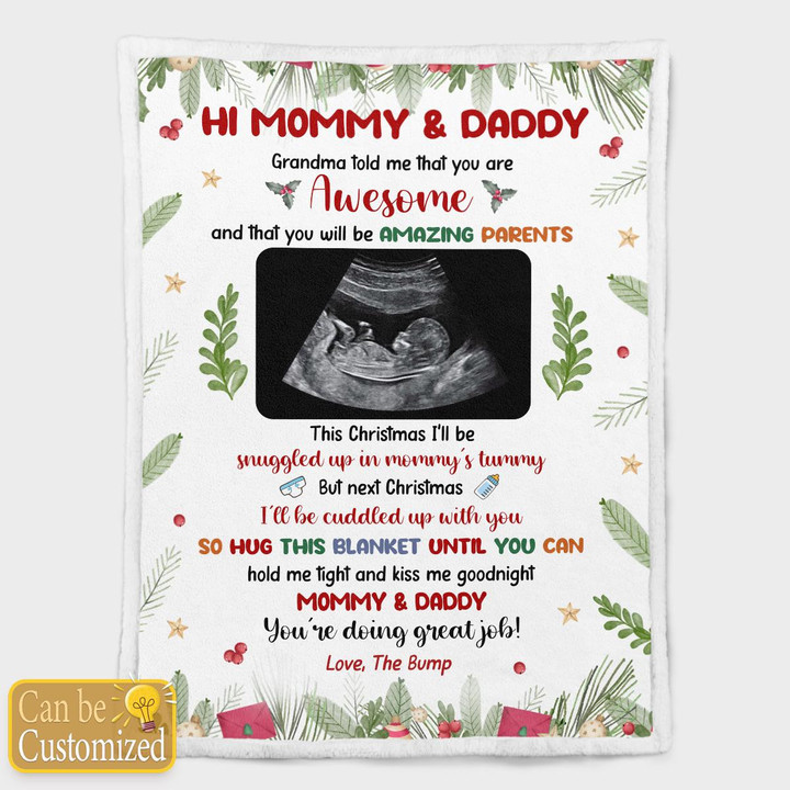 HI MOMMY AND DADDY - CUSTOMIZED BLANKET - 80T1122