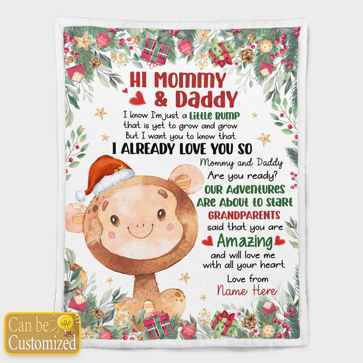HI MOMMY AND DADDY - CUSTOMIZED BLANKET - 94t1022