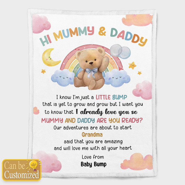 HI MUMMY AND DADDY - CUSTOMIZED BLANKET - 24T0323