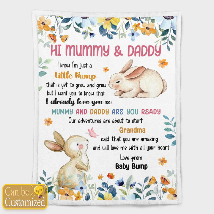 HI MUMMY AND DADDY - CUSTOMIZED BLANKET - 27T0323