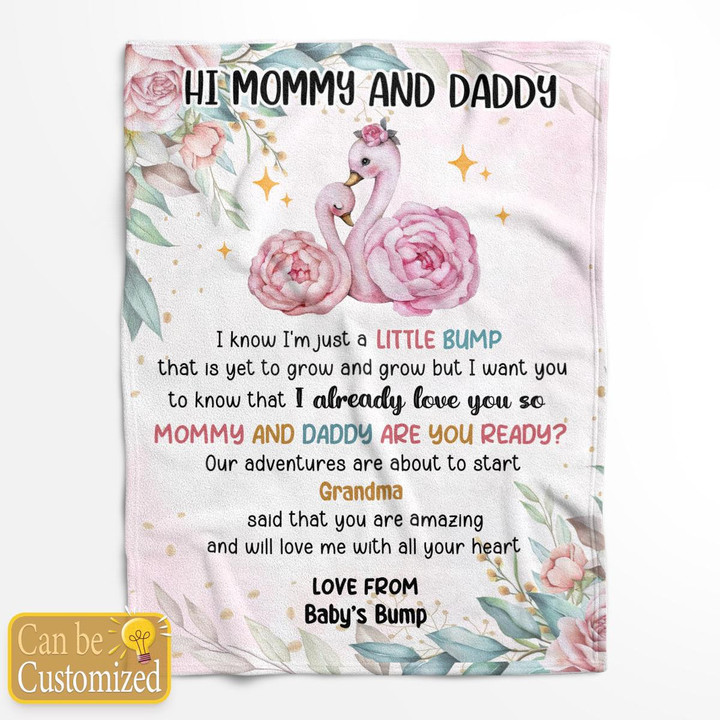 HI MOMMY AND DADDY - CUSTOMIZED BLANKET - 45T0323