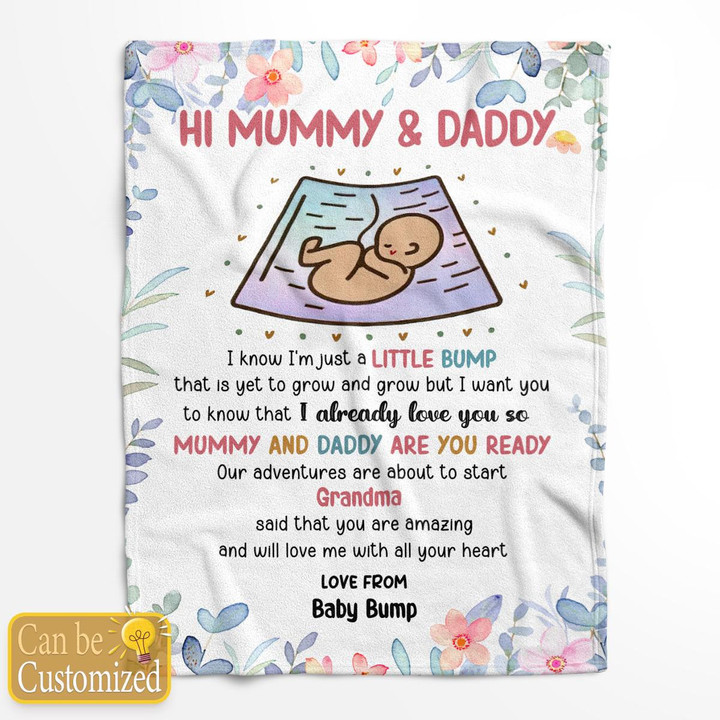 HI MUMMY AND DADDY - CUSTOMIZED BLANKET - 26T0323