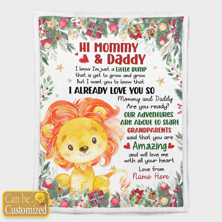 HI MOMMY AND DADDY - CUSTOMIZED BLANKET - 97t1022