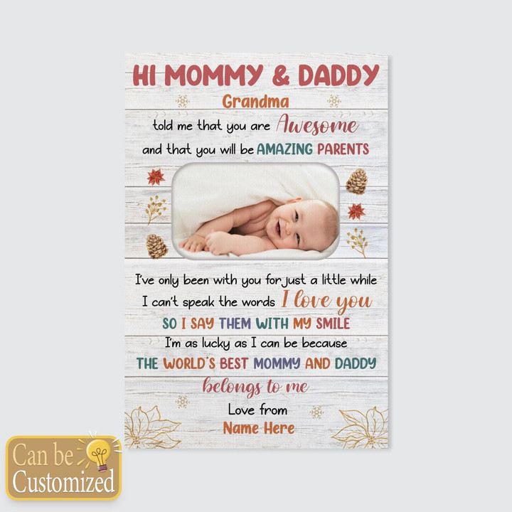 HI MOMMY AND DADDY - CUSTOMIZED CANVAS - 95T1122