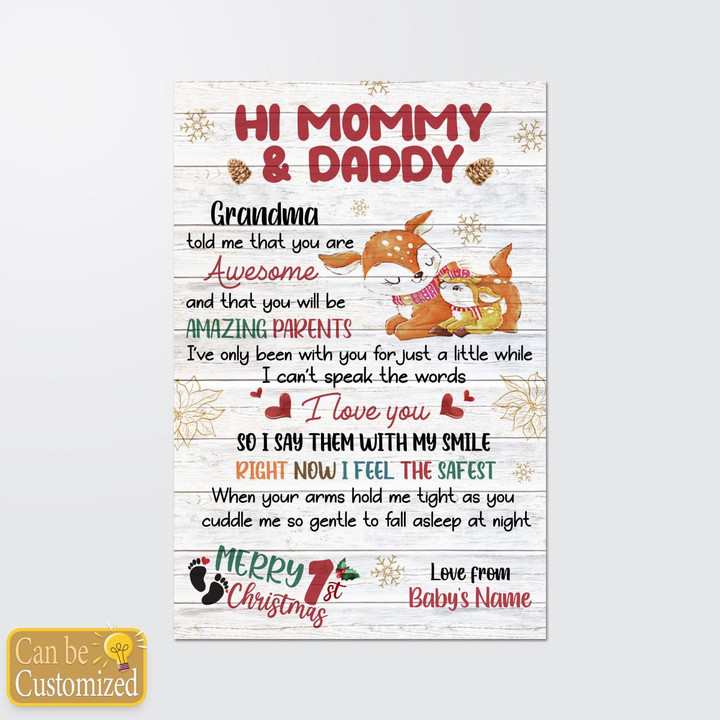 HI MOMMY AND DADDY - CUSTOMIZED CANVAS - 91T1122