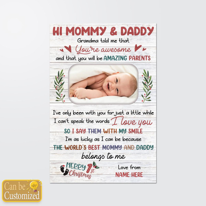 HI MOMMY AND DADDY - CUSTOMIZED CANVAS - 94T1122A