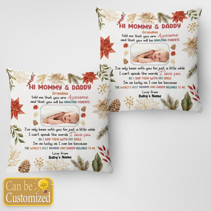 HI MOMMY & DADDY - CUSTOMIZED PILLOW - 116t1122