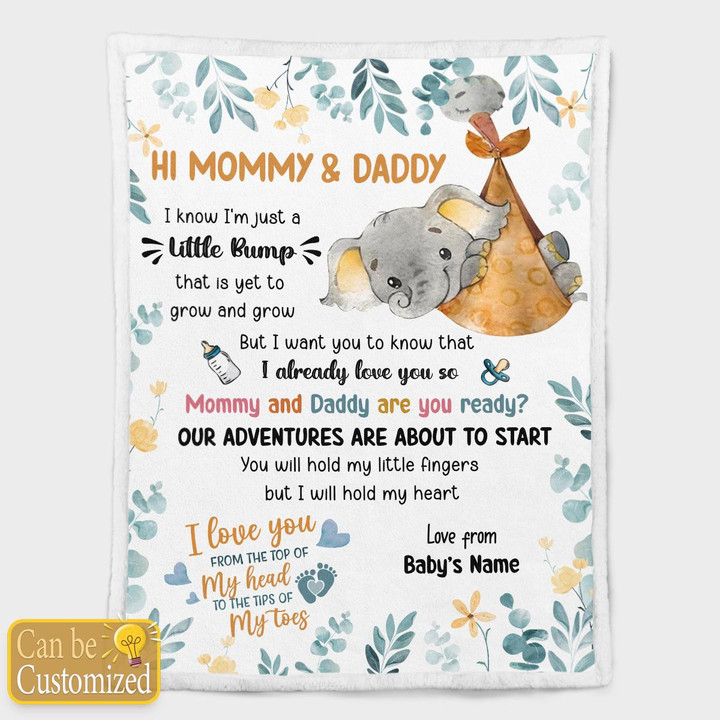 HI MOMMY AND DADDY - CUSTOMIZED BLANKET - 36T0323