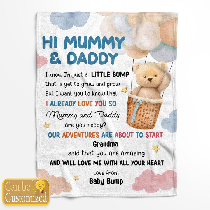 HI MUMMY AND DADDY - CUSTOMIZED BLANKET - 21T0323
