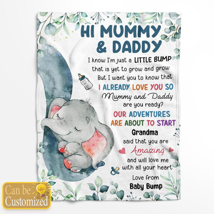 HI MUMMY AND DADDY - CUSTOMIZED BLANKET - 23T0323