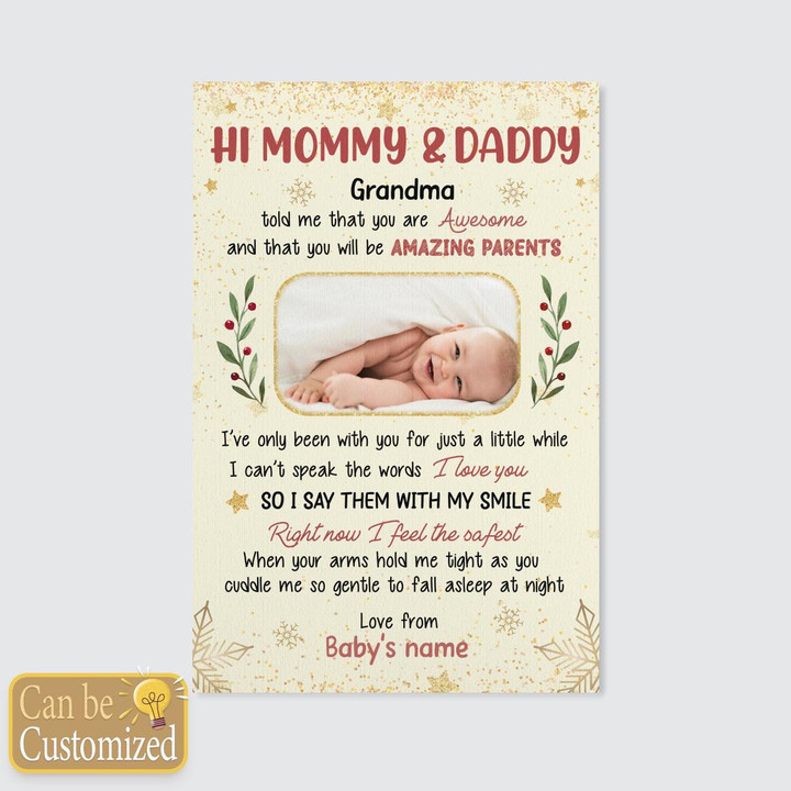 HI MOMMY AND DADDY - CUSTOMIZED CANVAS - 99T1122