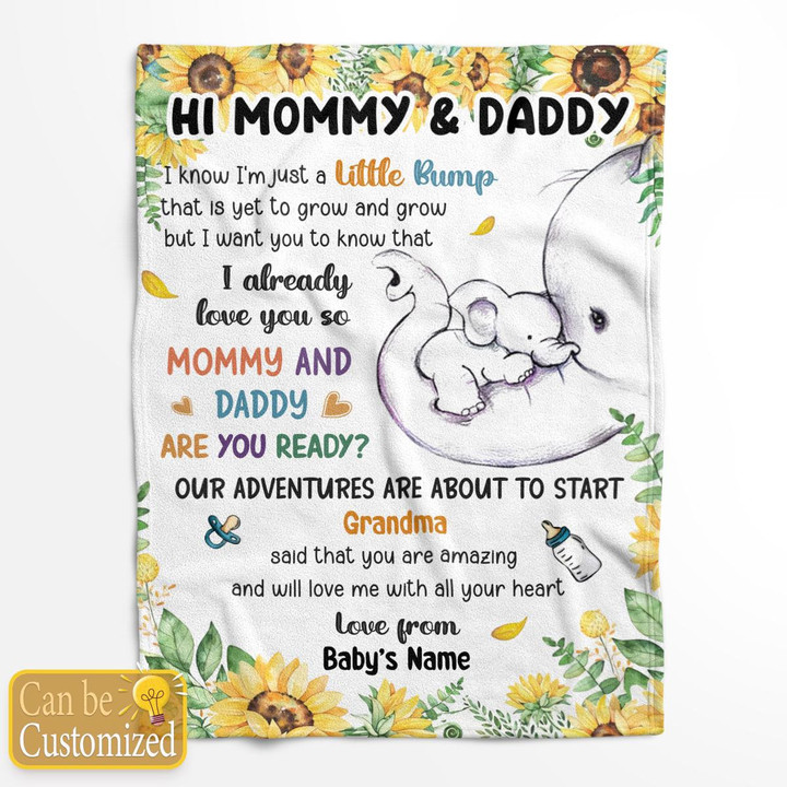 HI MOMMY AND DADDY - CUSTOMIZED BLANKET - 43T0323