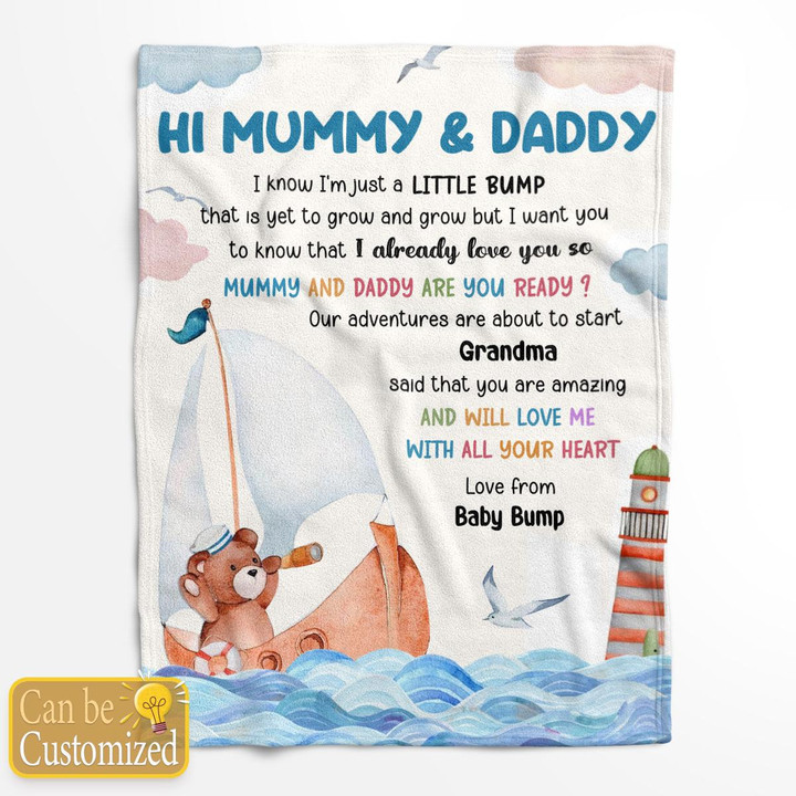 HI MUMMY AND DADDY - CUSTOMIZED BLANKET - 28T0323