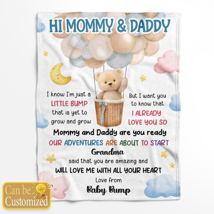 HI MOMMY AND DADDY - CUSTOMIZED BLANKET - 16T0323