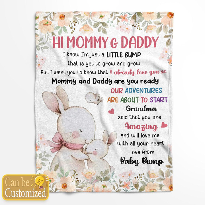 HI MOMMY AND DADDY - CUSTOMIZED BLANKET - 14T0323