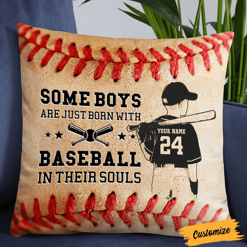 SOME BOYS/GIRLS ARE JUST BORN WITH BASEBALL PERSONALIZED PILLOWCASE 🔥HOT DEAL - 50% OFF🔥