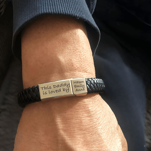 Daddy Is Loved - Personalized Loved By Bracelet