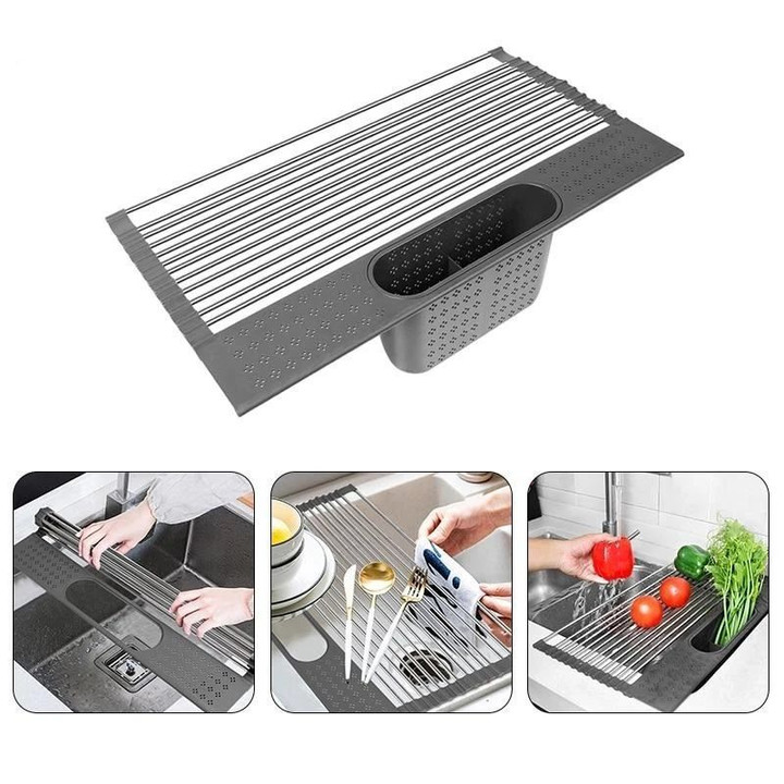 Roll-Up Dish Drying Rack Multi-Use