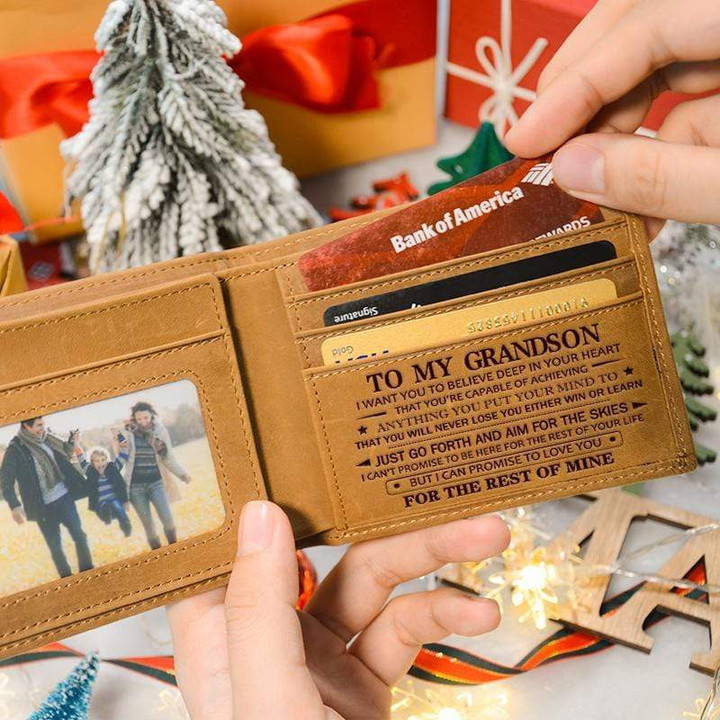 To My GrandSon - Premium Cow Leather Card Wallet 🔥HOT SALE 50%🔥