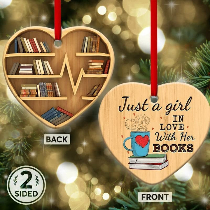 Book Lovers Heart Ornament - Two Sided Ornament 🔥50% OFF🔥