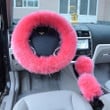 Fluffy Car Steering Wheel Cover Set