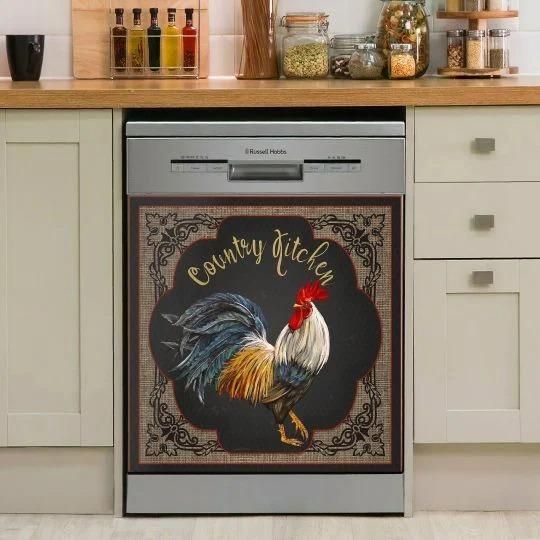 Rooster Chicken Decor Kitchen Dishwasher Cover 7