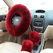 Fluffy Car Steering Wheel Cover Set