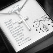 To My Daughter-Strength Doesn't Come Cross Necklace Template