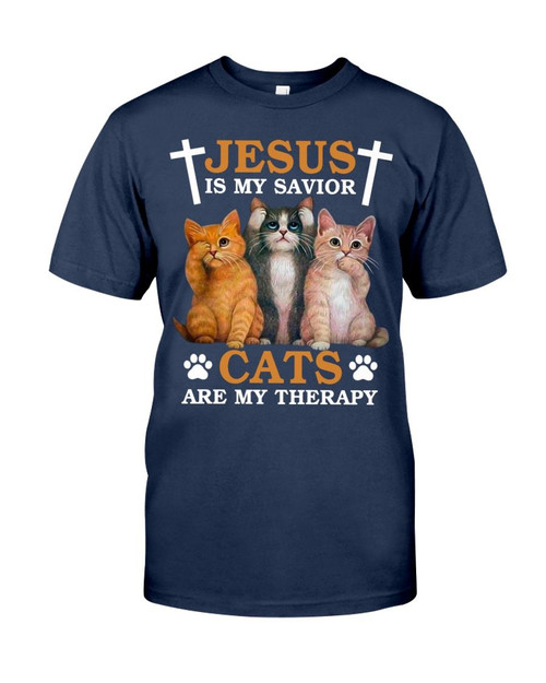 Jesus is my savior Cats are my therapy Classic T-Shirt