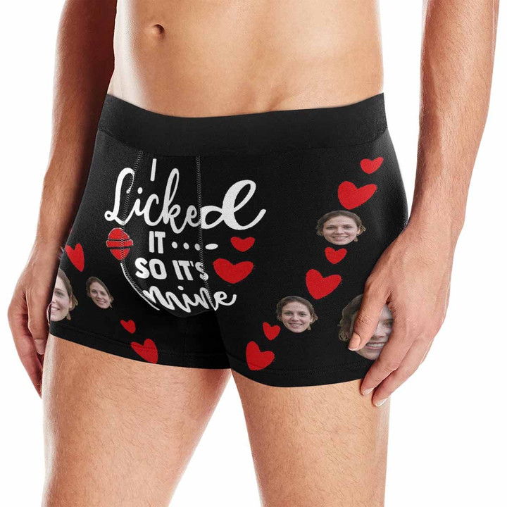 Custom Face i Licked It Red Love Men's All-Over Print Boxer Briefs