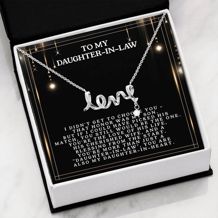 To My Daughter-In-Law Scripted Love Necklace