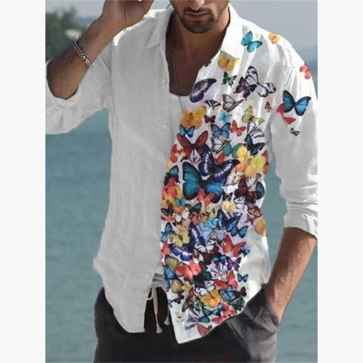 Men's Casual Butterfly Print Design Long Sleeve Shirt 🔥HOT DEAL - 50% OFF🔥