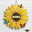 🌻Nana, Grandma Family Sunflower - Gift For Grandma, Mom - Personalized Shaped Wood Sign