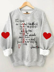 Women's For God So Loved Print Long Sleeve Sweatshirt