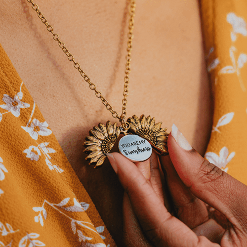 "You Are My Sunshine" Necklace - Sunflower Necklace