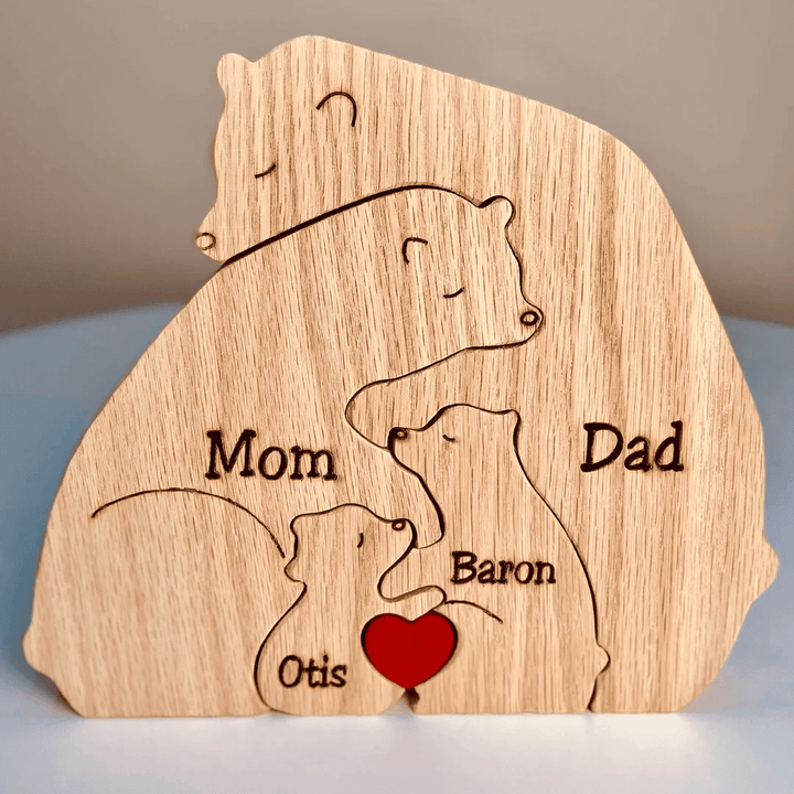 ☀️Wooden Bear Family - Personalized Wooden Pet Carvings