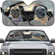 Two Cute Pugs Custom Car Auto Sunshade