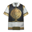 Mighty Morphin Power Rangers White Ranger Custom Button Shirt