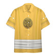 Mighty Morphin Power Rangers Ninja Rangers Yellow Bear Custom Button Shirt