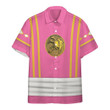 Mighty Morphin Power Rangers Ninja Rangers Pink Crane Custom Button Shirt