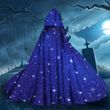 Alohazing 3D Witch Starry Sparkle Hooded Cloak