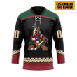 Alohazing 3D Black Arizona Coyotes NHL Custom Name Custom Number Hockey Jersey